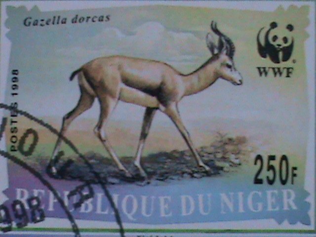 NIGER STAMP-1998 SC#986b WWF-WORLD WILD LIFE FUND- ANIMALS  S/S CAT. $40 VF