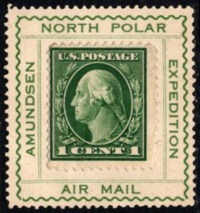 1912 US Stamp Fantasy Scott #- 405? 1 Cent Washington on Fantasy Amundson Air