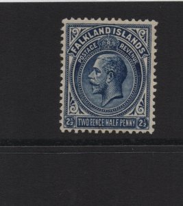 Falkland Islands 1921 SG76 2 1/2d deep blue, script watermark fine mounted mint