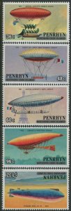 Cook Islands Penrhyn 1983 SG320A-324A Manned Flight ISLANDS spelling MNH