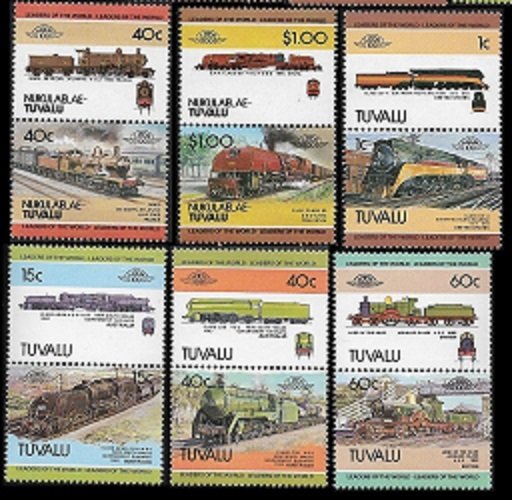 Small Collection of Tuvalia Stamps  (locomotives)  MNH