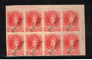 Nova Scotia #12Pi XF Proof Imprint Block Of 8 India On Card