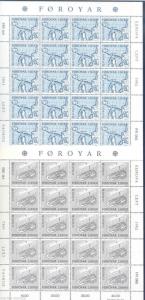 FAROE ISLANDS LOT OF 18  EUROPA COMPLETE SHEETLET SETS OF TWENTY  STAMPS MINT NH 