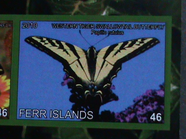 ​FERR ISLAND STAMP-2010 COLORFUL BEAUTIFUL LOVELY BUTTERFLY MNH MINI SHEET-VF