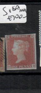 GREAT BRITAIN QV  IMPERF 1D RED SG 18A  MOG    PPP0611H