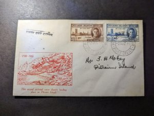 1946 Pitcairn Islands Souvenir First Day Cover FDC Landing Place Pictorial Cover