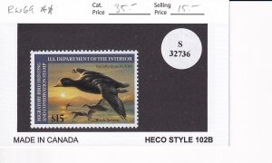 U.S.: Sc #RW69, 2002 $15 Federal Duck Hunting Stamp, MNH (S32736)