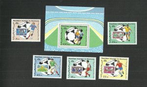 1986- Mauritania- Airmail- Fifa Football World Cup - Mexico 1986- Block 6 stamps 