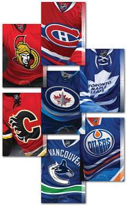 Hockey = CANADIAN NHL TEAMS = Full set of 7 POSTCARDS = SEALED = Canada 2013