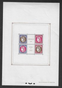 FRANCE 1927 International Philatelic Exhib. Miniature sheet unmounted - 40305