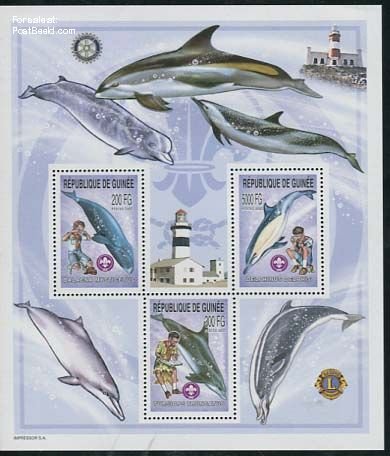 Guinea, Republic 2002, Scouting, Whales 3v m/s, MNH