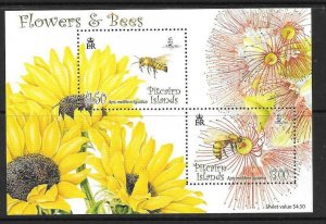 PITCAIRN ISLANDS SGMS767 2008 FLOWERS & BEES MNH