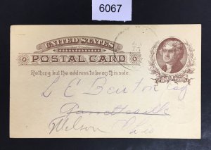 US STAMPS # UX8 USED POST CARD CAT. $ LOT #6067