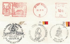 Poland 1991 Card Special Cancellation x16 Pope John Paul II Fourth Visit