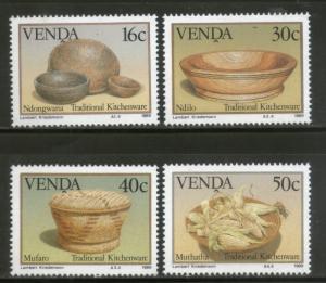 Venda 1989 Traditional Kitchenware Art Handicraft Tribes Sc 189-92  MNH # 2831