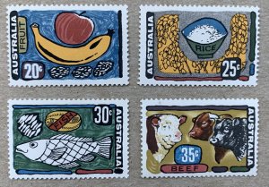 Australia 1972 Primary Industries, MNH. Scott 519-522, CV $10.55. Fish, food