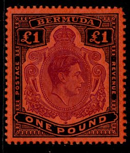 BERMUDA GVI SG121e, £1 bright violet & black/scarlet, NH MINT. Cat £180.