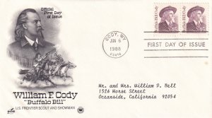 1988, Honoring William F. Cody, Art Craft/PCS, FDC (E11652)