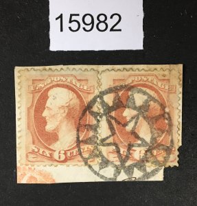 MOMEN: US STAMPS # 159 NYFM PAIR ST-MP4 USED LOT #15982