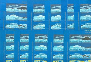 Greenland. 10 Sheet Christmas Seal 1979 Mnh. 2 Diff. Perf. Vintersun, Mountains