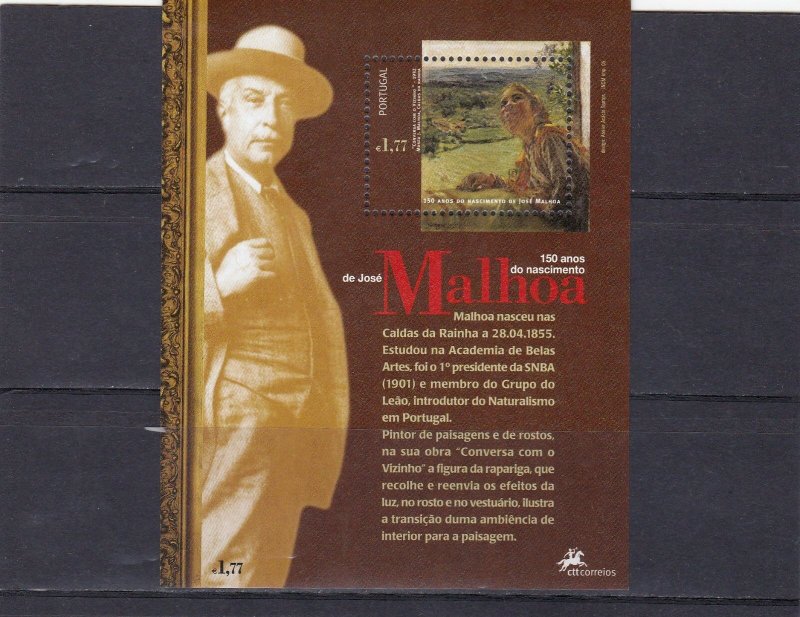 PORTUGAL S/S JOSE MALHOA PAINTER - 150 TH ANNIVERSARY  (2005 ) MNH (**)