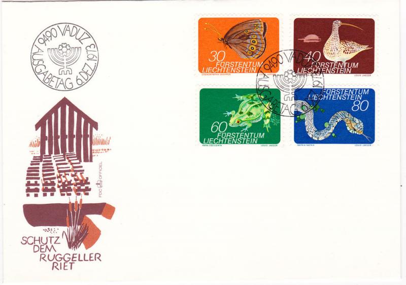 Liechtenstein 536-538, 540 FDC Wildlife (A)