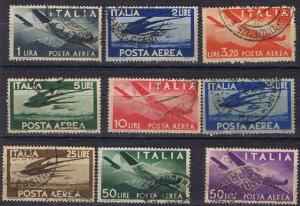 Italy.  C106-C114  1945-47  Airmail. Aviation