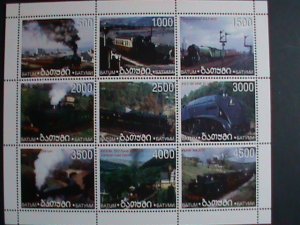 RUSSIA-BATUM STAMPS-1998-WORLD FAMOUS TRAINS MNH FULL SHEET VERY FINE