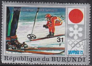 Burundi 392 Sapporo Emblem & Downhill Skiing 1972