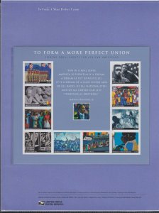 US #745 (37c) To Form a More Perfect Union #3937 USPS Commemorative Stamp Panel