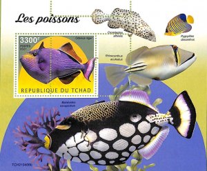 A9584 - TCHAD - MISPERF ERROR Stamp Sheet - 2021 - Fishes, Marine Life-