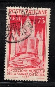 VATICAN Scott # 51 Used - 1936 World Exhibition Of Catholic Stamps CV $60