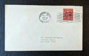 1928 Honolulu Hawaii FDC 647 Cover to New York City Hawaii Overprint