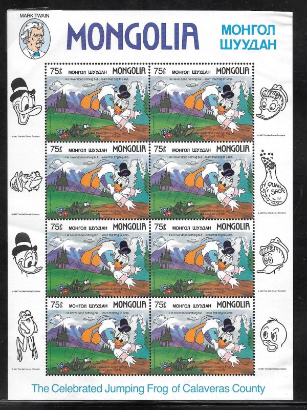 Mongolia #1633 MNH Mark Twain Disney Sheet