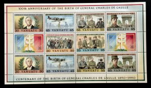 Vanuatu: 1990, 100th Anniversary Birth of Charles de Gaulle, MNH Sheetlet.