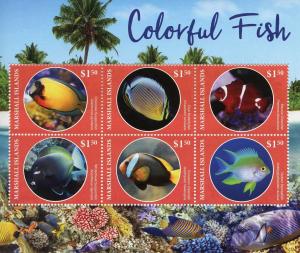 Marshall Islands 2019 MNH Colourful Fish Clownfish 6v M/S II Fishes Stamps