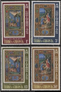 Turks & Caicos 196-199 (mh set of 4) Christmas, Book of Hours (1969)