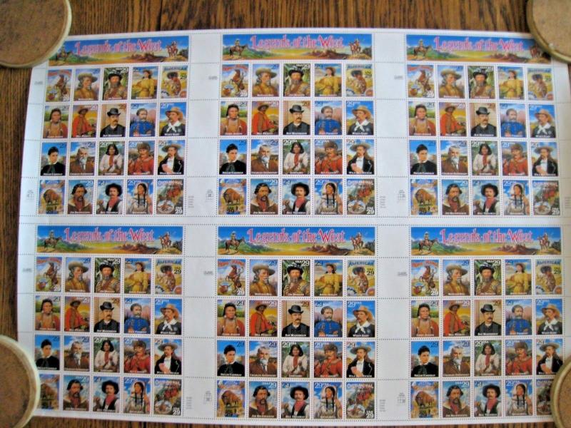 FULL PRINTER'S SHEET - U.S. LEGENDS OF THE WEST - SCOTT #2869v - MNH