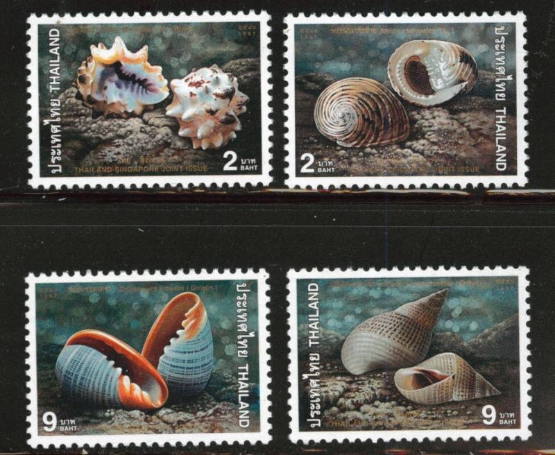 THAILAND Scott 1771-74 MNH** 1997 joint Singapore shell set