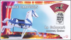 CA22-030, 2022, Vintage Carousels, First Day of Issue, Pictorial Postmark, Le Ga