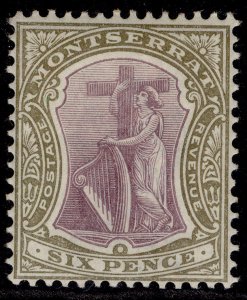 MONTSERRAT EDVII SG19, 6d dull purple & olive, LH MINT. Cat £16.