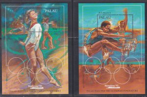 Palau # 304-309, Barcelona Summer Olympics Souvenir Sheets,  NH, 1/2 Cat.