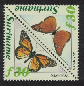Suriname Butterflies 'Danaus sp' Triangles Tete-beche pair 1994 MNH