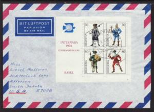Switzerland to Jefferson SD 1974 Airmail Cover 