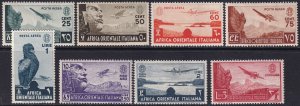 Italian East Africa 1938 Sc C1-8 air post partial set MH*