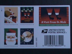 ​UNITED STATES-VISIT FROM ST.NICK-CHRISTMAS MNH PLATE BLOCK FOREVER STAMPS VF