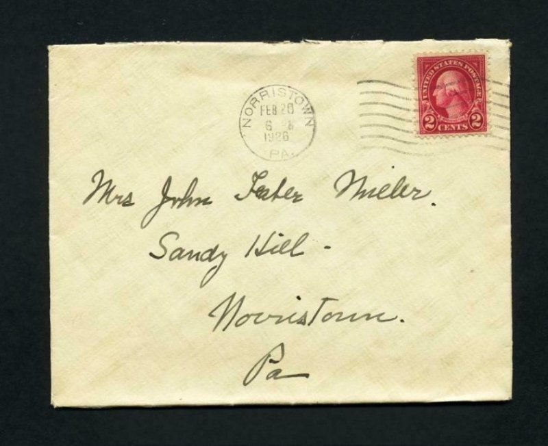 Cover from Norristown, Pennsylvania to Norristown, Pennsylvania dated 2-20-1926