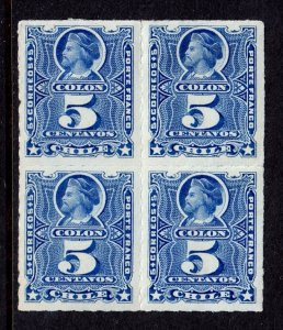 Chile - Scott #28 - Blk/4 - MH/MNH - Gum bend on 2 right stamps - SCV $7.60