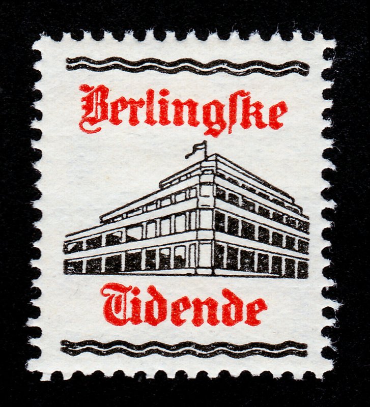 REKLAMEMARKE DENMARK POSTER STAMP BERLINGSKE TIDENDE IN COPENHAGEN MNH-OG