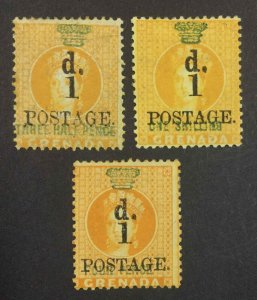 MOMEN: GRENADA SG #37-39 1886 MINT OG H £280 LOT #63970